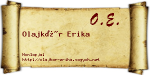 Olajkár Erika névjegykártya